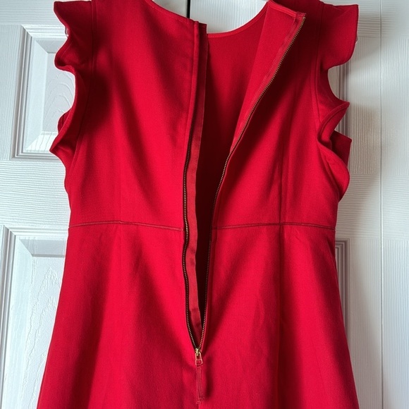 Vineyard Vines red ruffle flutter sleeve a-line sheath dress sz 8 - Picture 12 of 15